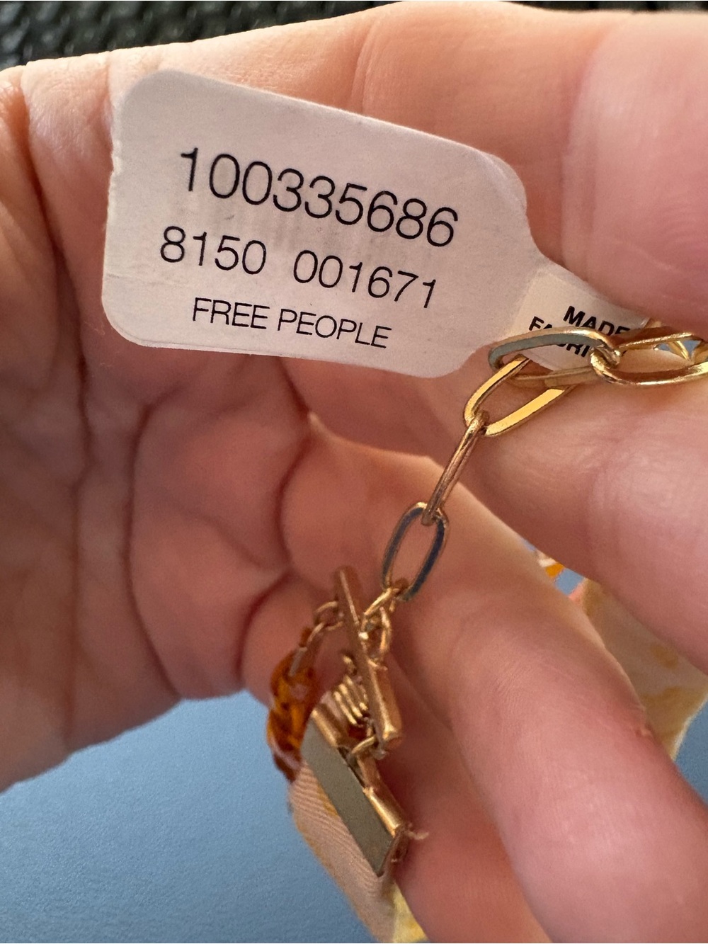 Free People NWT High Noon Orange Yellow Charm Adjustable Anklet Beach Boho - Picture 6 of 7